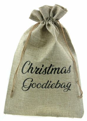 Jute zakje 20 x 30 cm Christmas goodiebag zwart