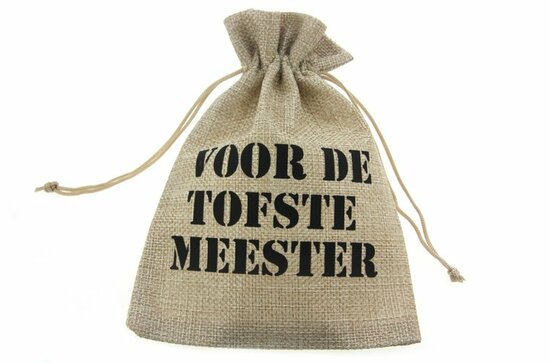 Jute zakjes voor de tofste meester 13 x 18 cm