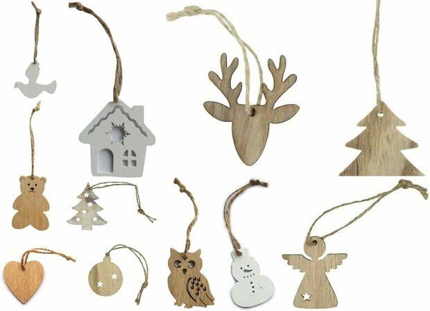 Kaart let it snow met houten hanger